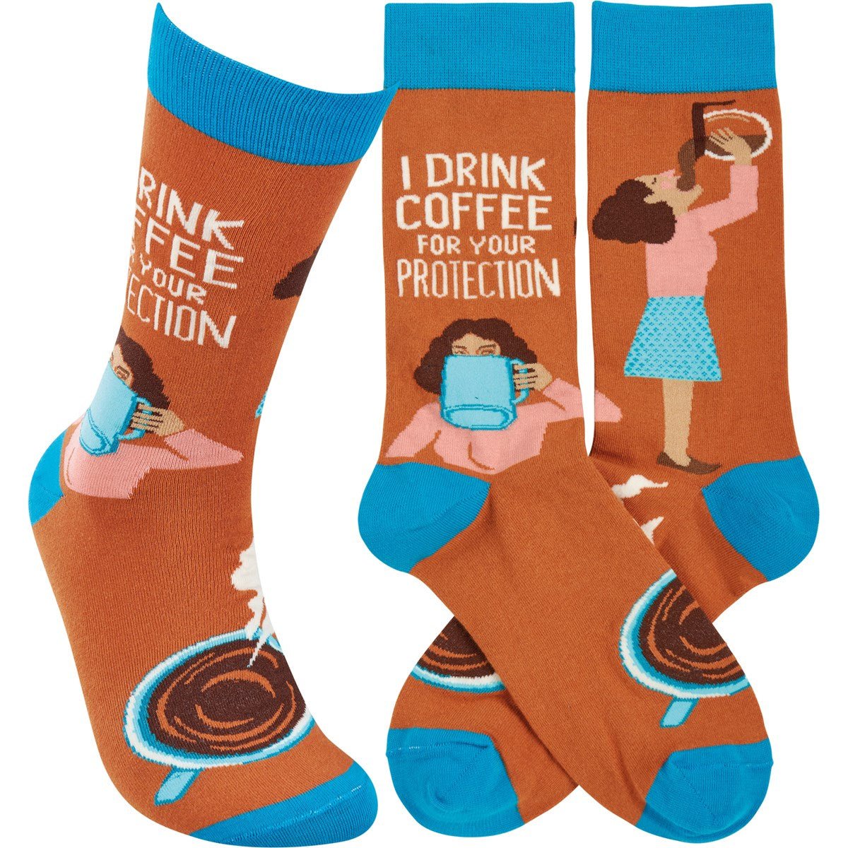 I Drink Coffee For Your Protection Funny Socks